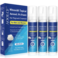 AOOLCF Minoxidil Foam al 5% en botella para uso diario en el cuero cabelludo