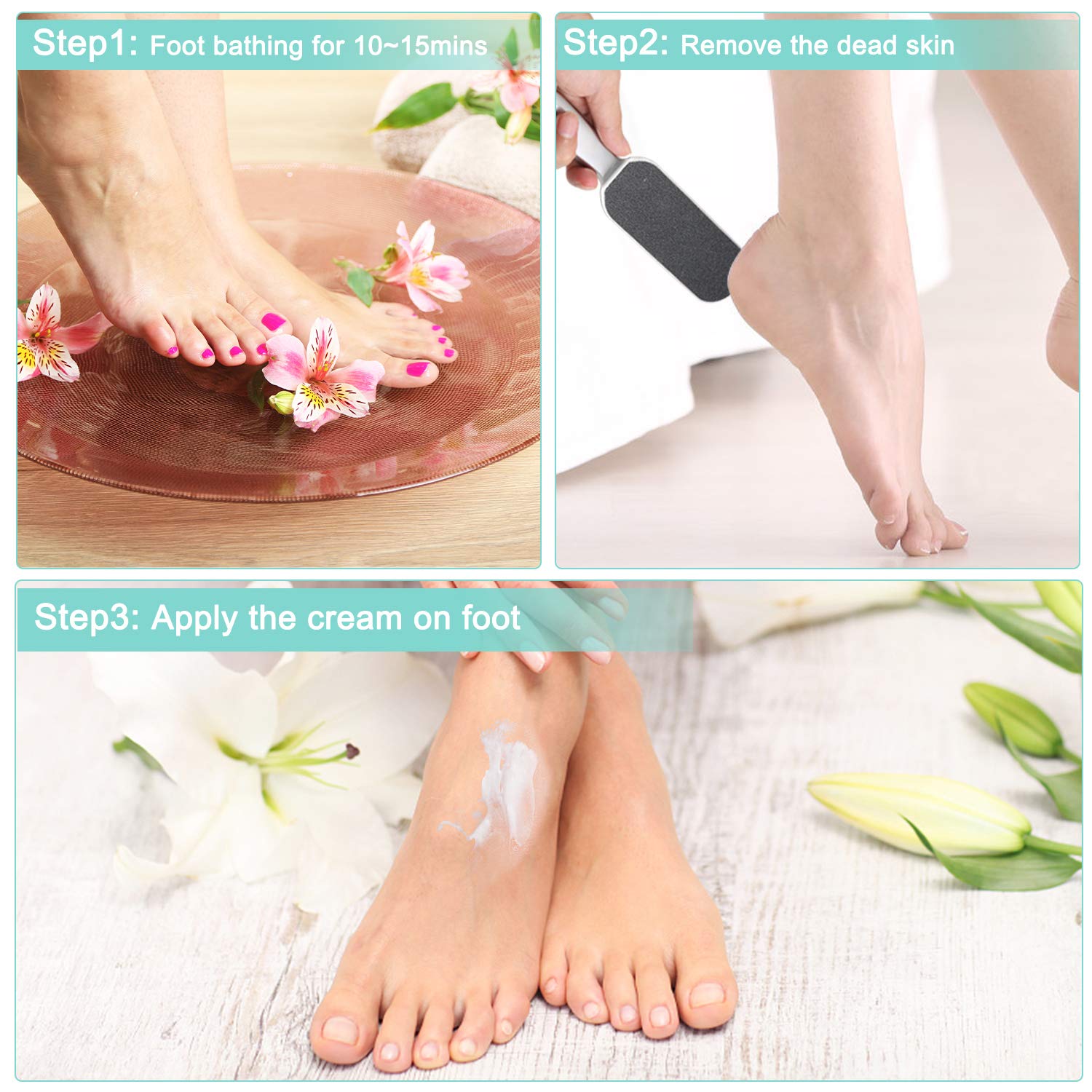 AOPOCKAN TECH foot file with 12 spare abrasive papers.