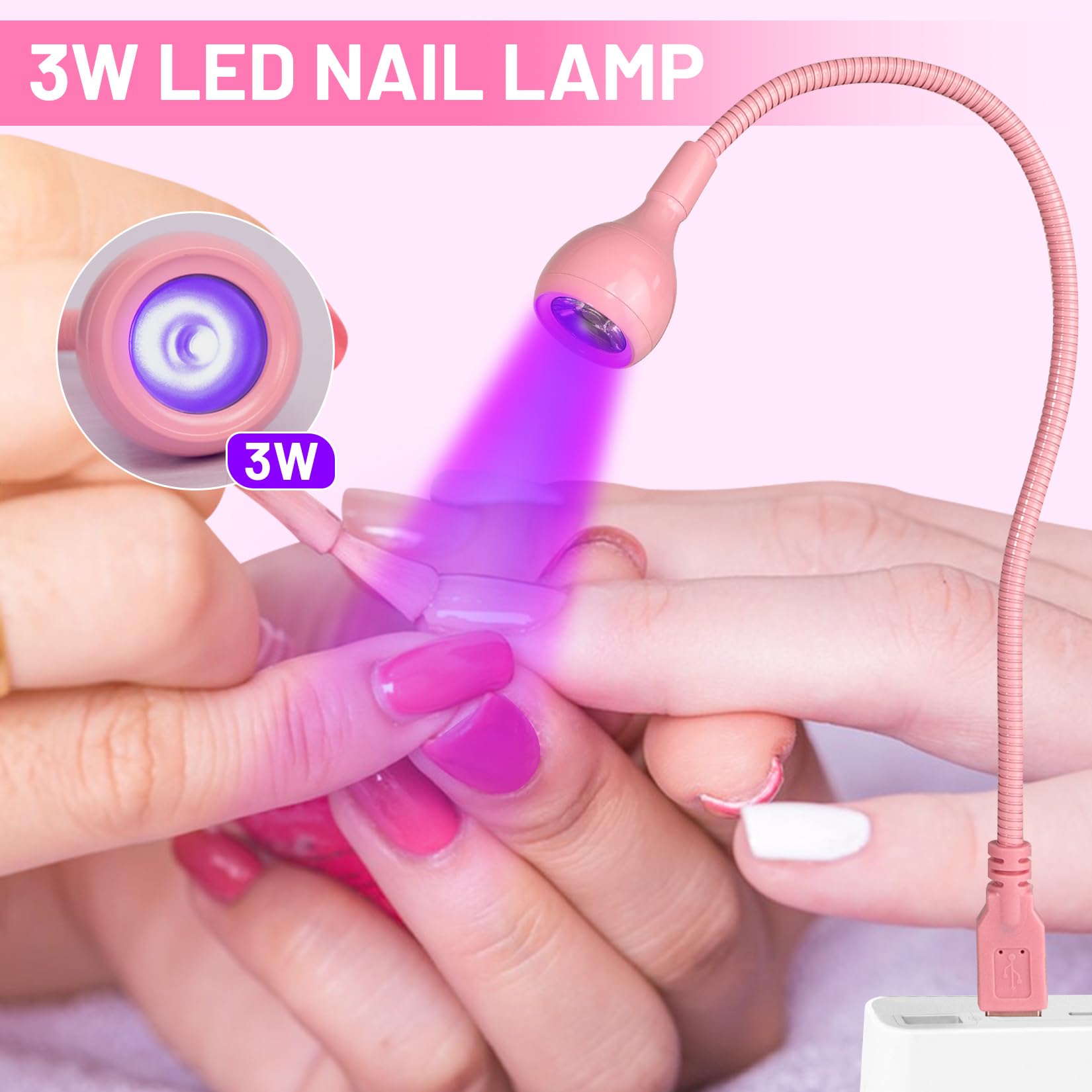 AORAEM 3W portable nail lamp is compact for on-the-go manicures.