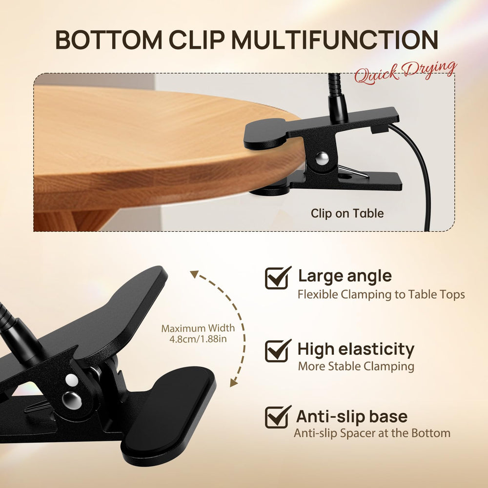 AORAEM gooseneck light adjusts height and direction for even curing.