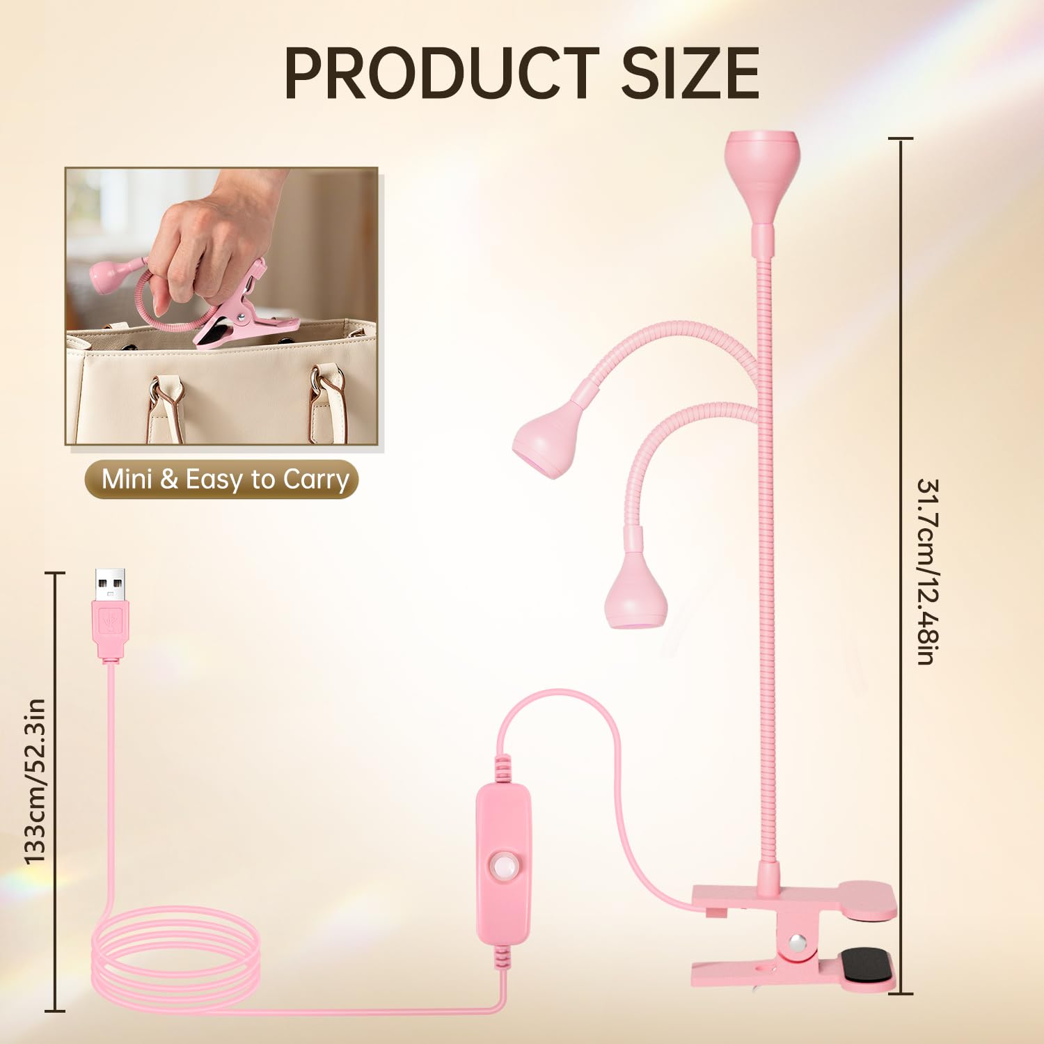 AORAEM lamp with 360-degree rotatable neck for flexible curing