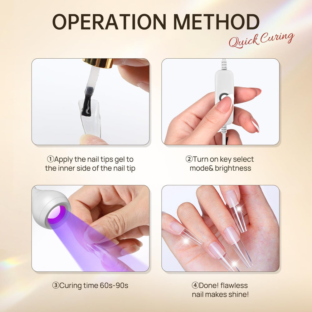 Gel polish curing compatible with various polishes and extensions.