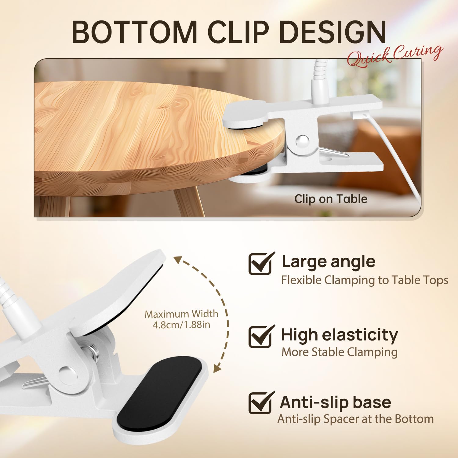 Ideal for table or desk use during home nail routine.