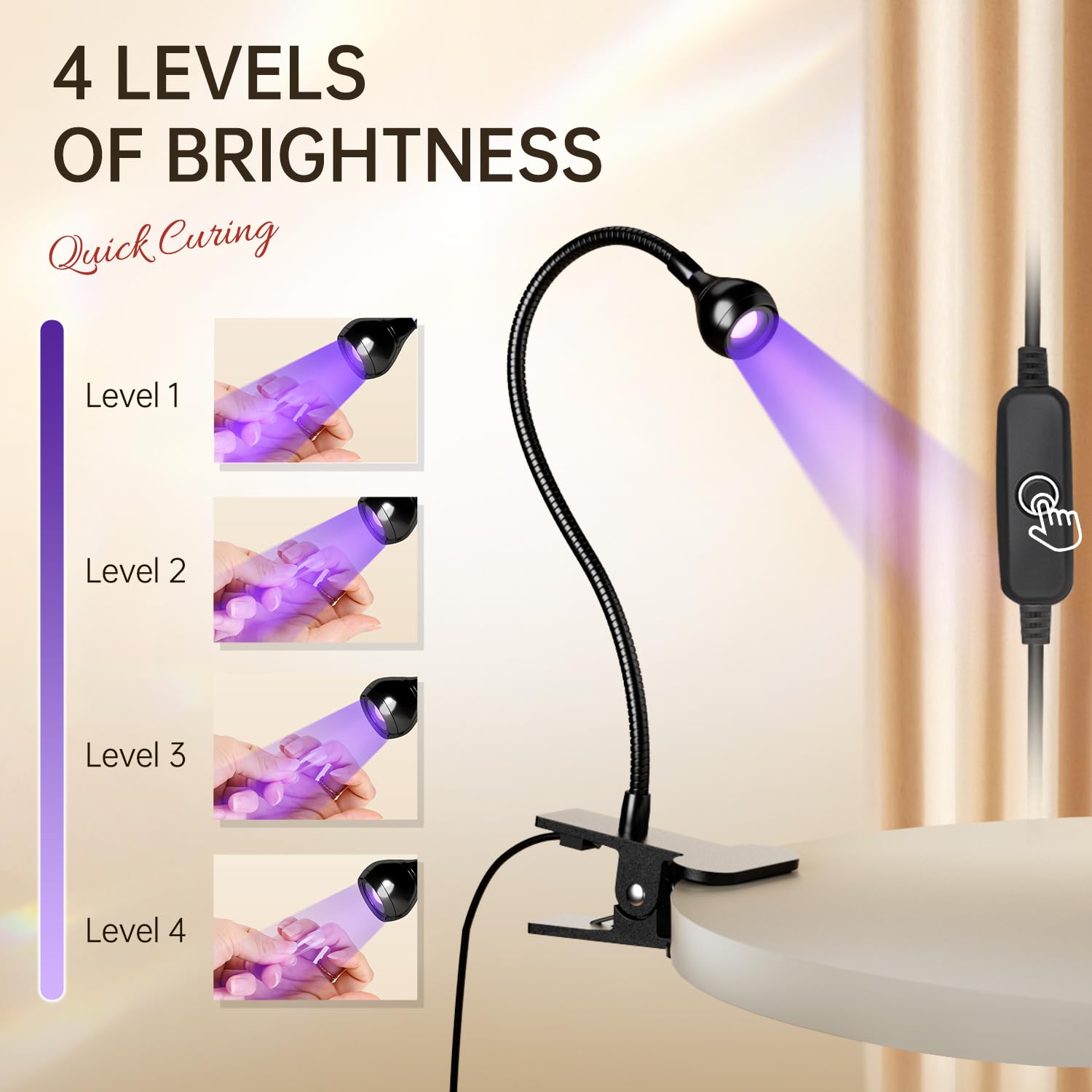 AORAEM Gooseneck lamp bends 360 degrees for versatile placement