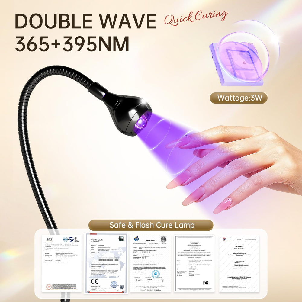 AORAEM LED lamp at 395 nm for quick gel nail curing