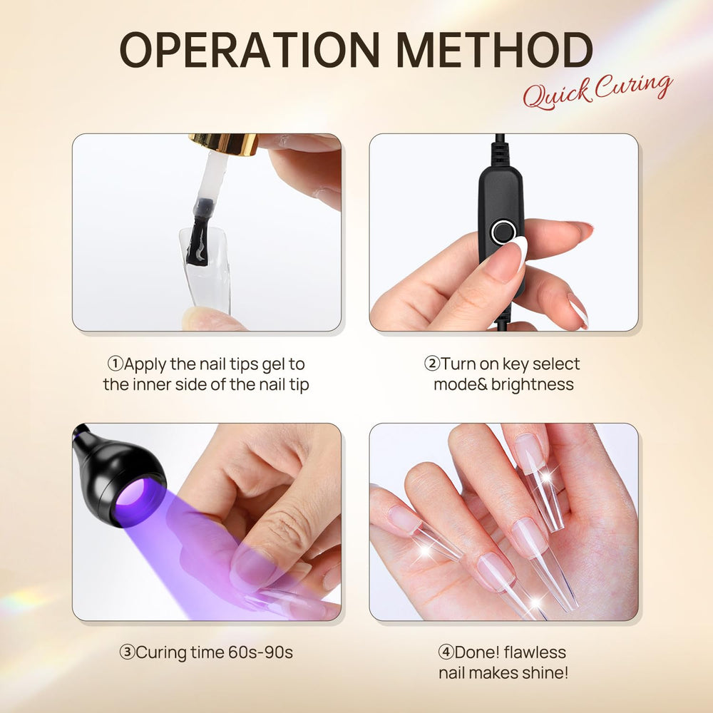 AORAEM Nail Lamp mounted on a bedside clip for late-night touch-ups