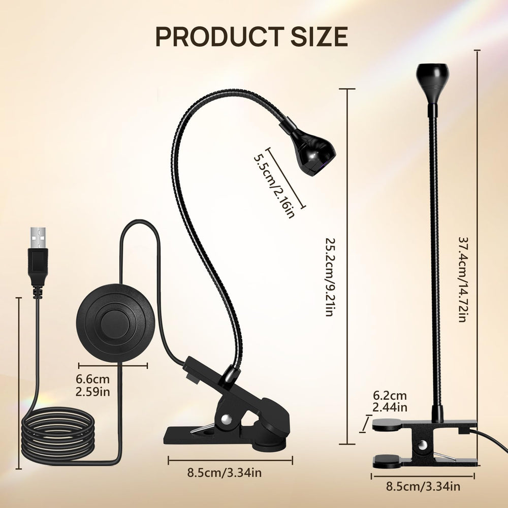 AORAEM portable nail lamp with clip base travels easily for mobile services.