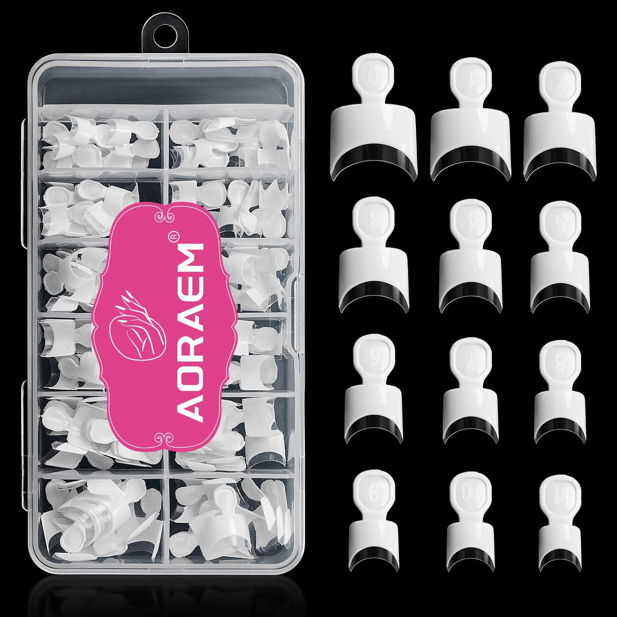 AORAEM: puntas francesas blancas cortas para un look natural y elegante.