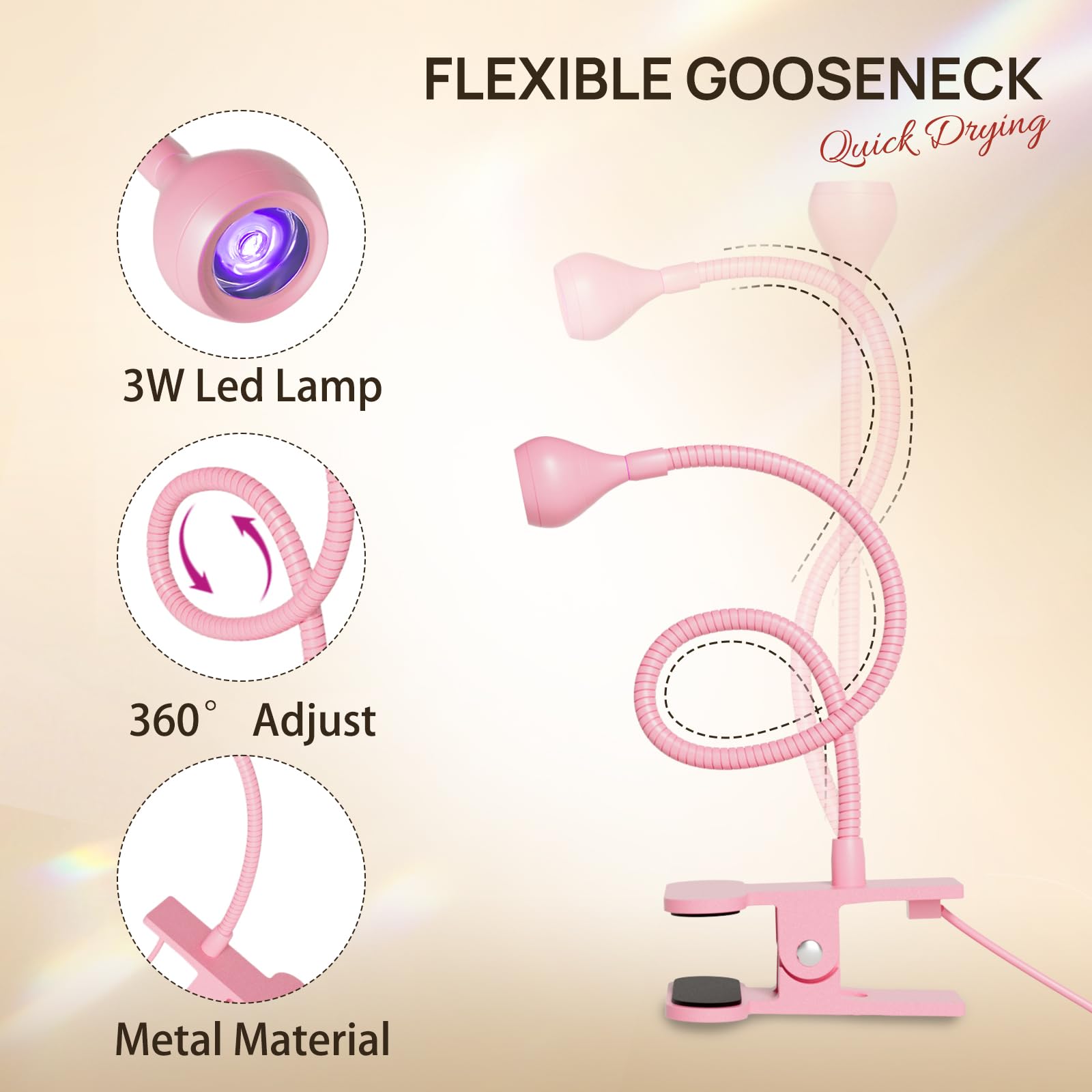 AORAEM lamp gooseneck adjustable for precise light direction.