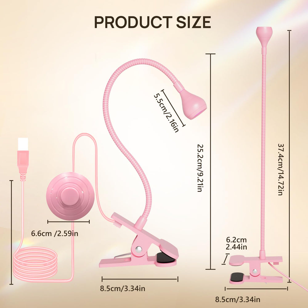 AORAEM lamp with clip base for stable table mounting.