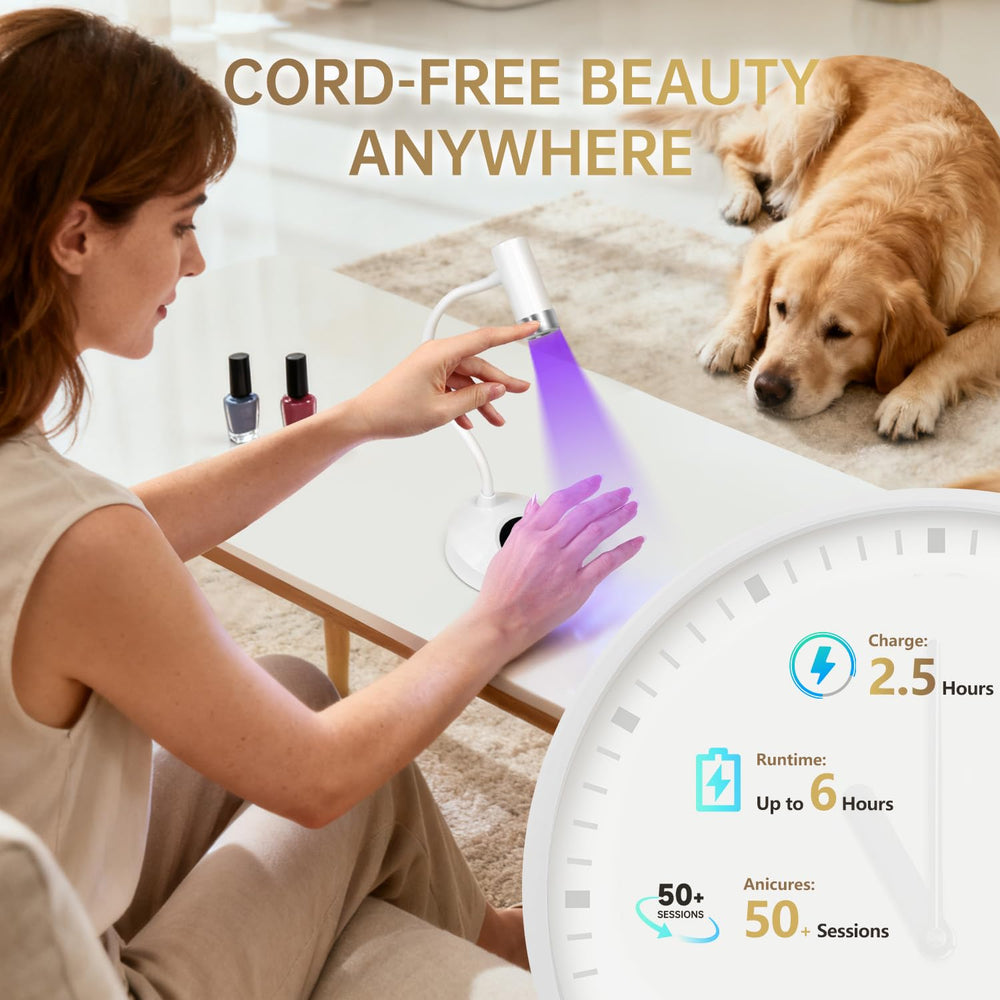 AORAEM UV LED nail lamp gooseneck 360-degree flexibility.
