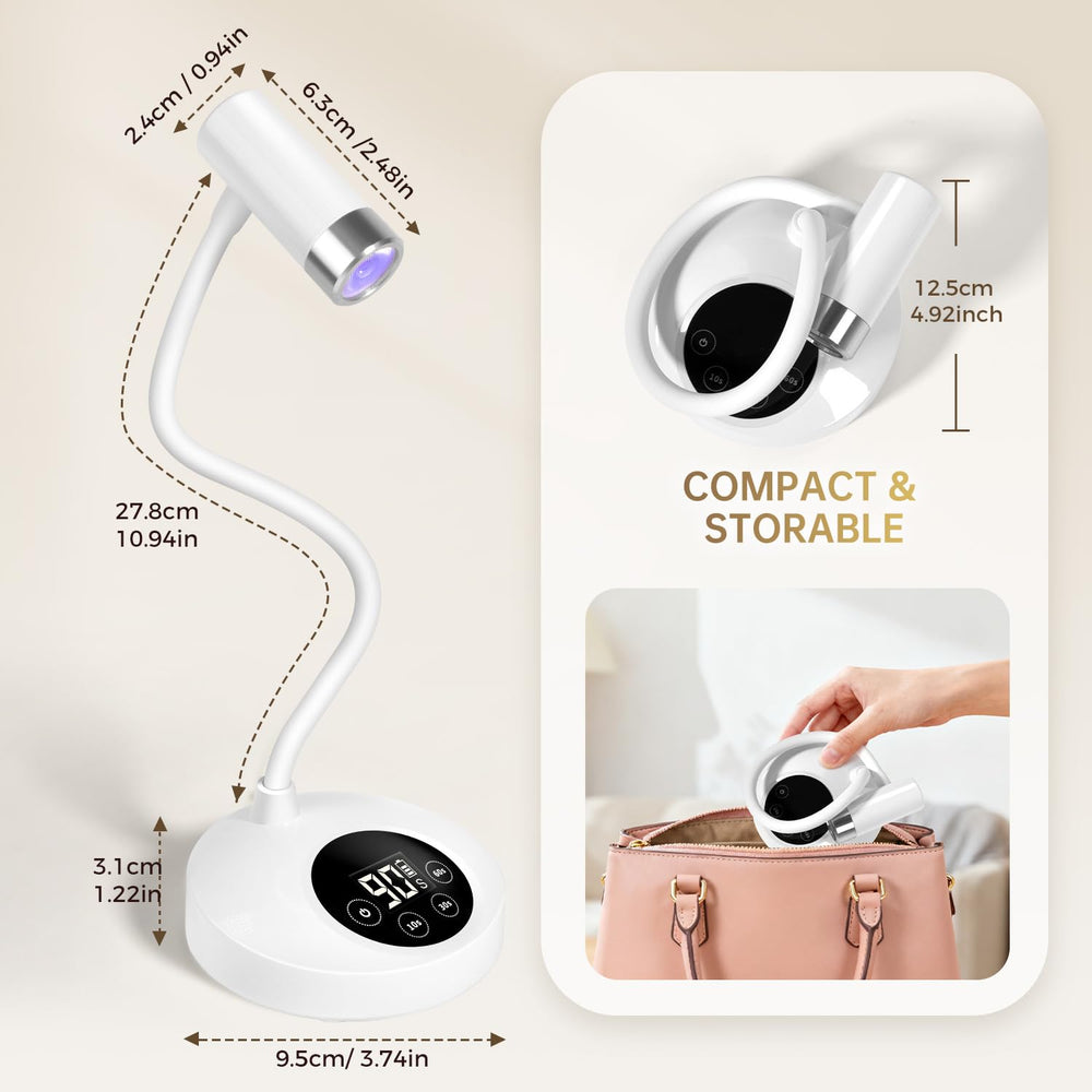 AORAEM UV LED nail lamp in use for DIY gel nails at home.