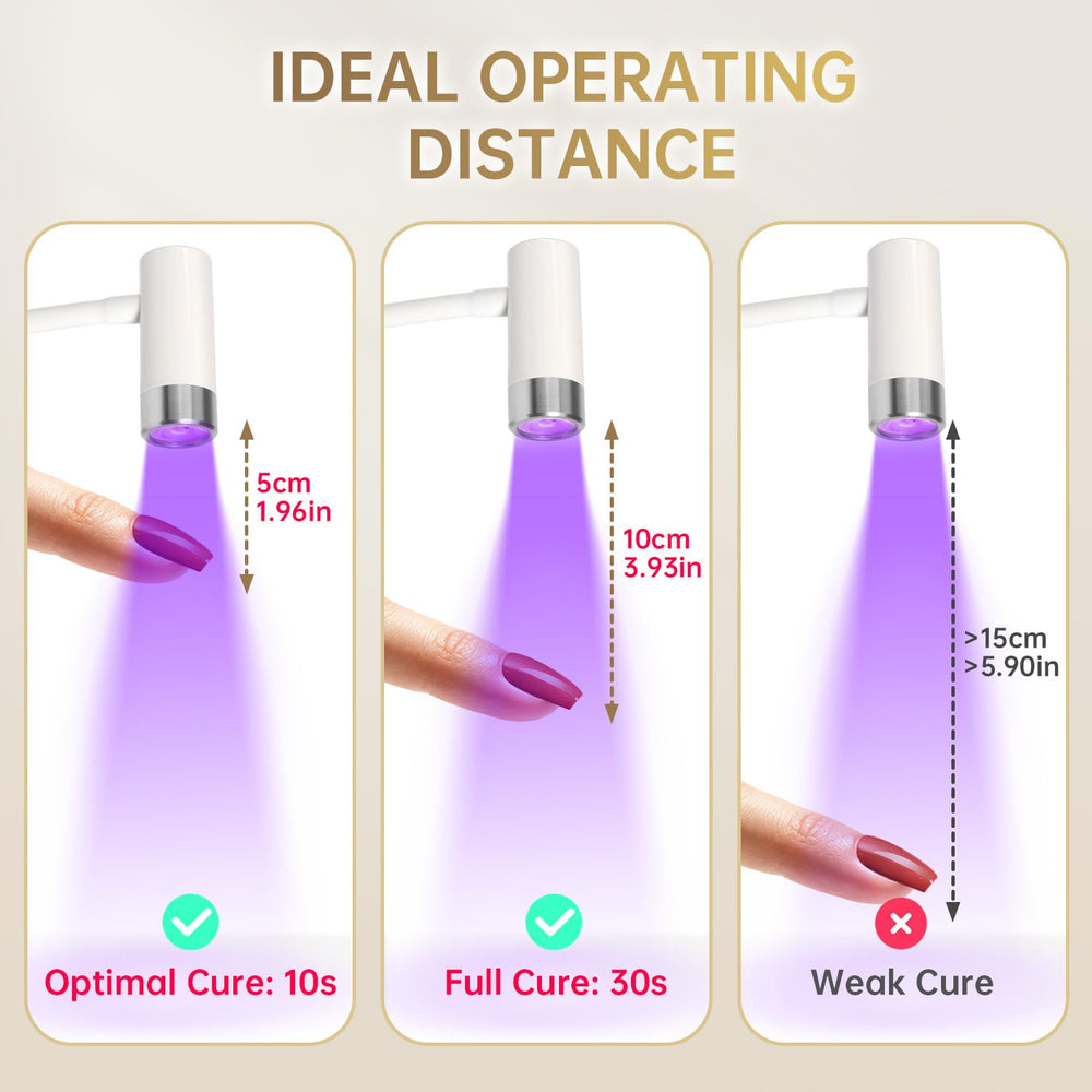 AORAEM UV LED nail lamp rechargeable battery for cordless manicures.