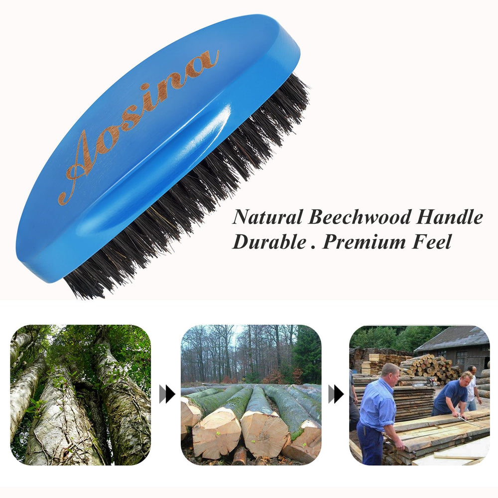 Aosina Wave Brush shown with pomade and durag for best results.