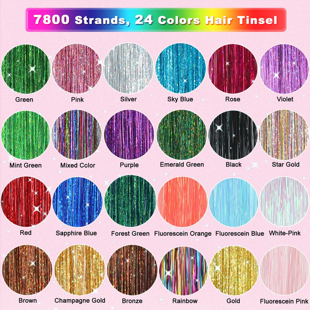 Aouuhe 48-inch tinsel length for customizing length and volume.