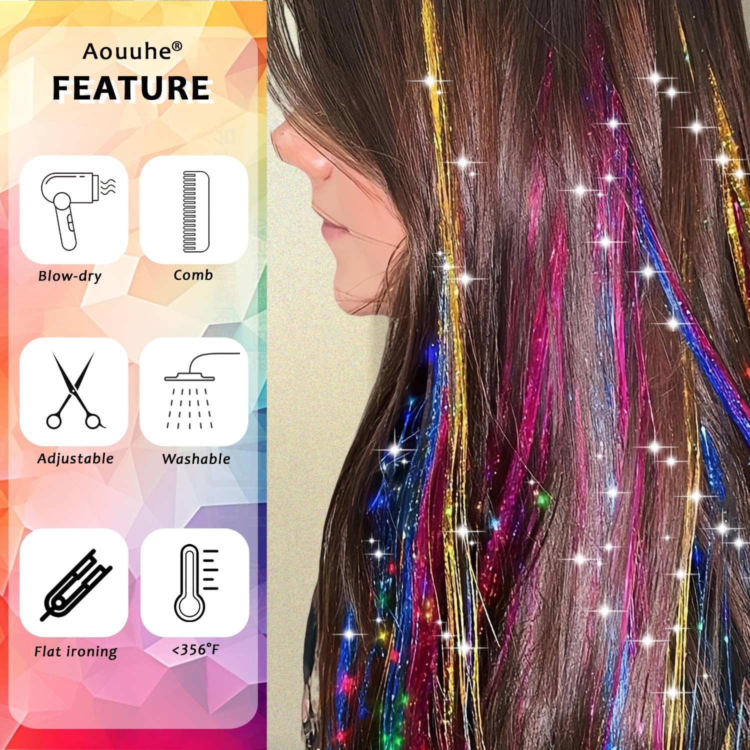 Aouuhe polyester tinsel is heat-resistant and keeps shine.