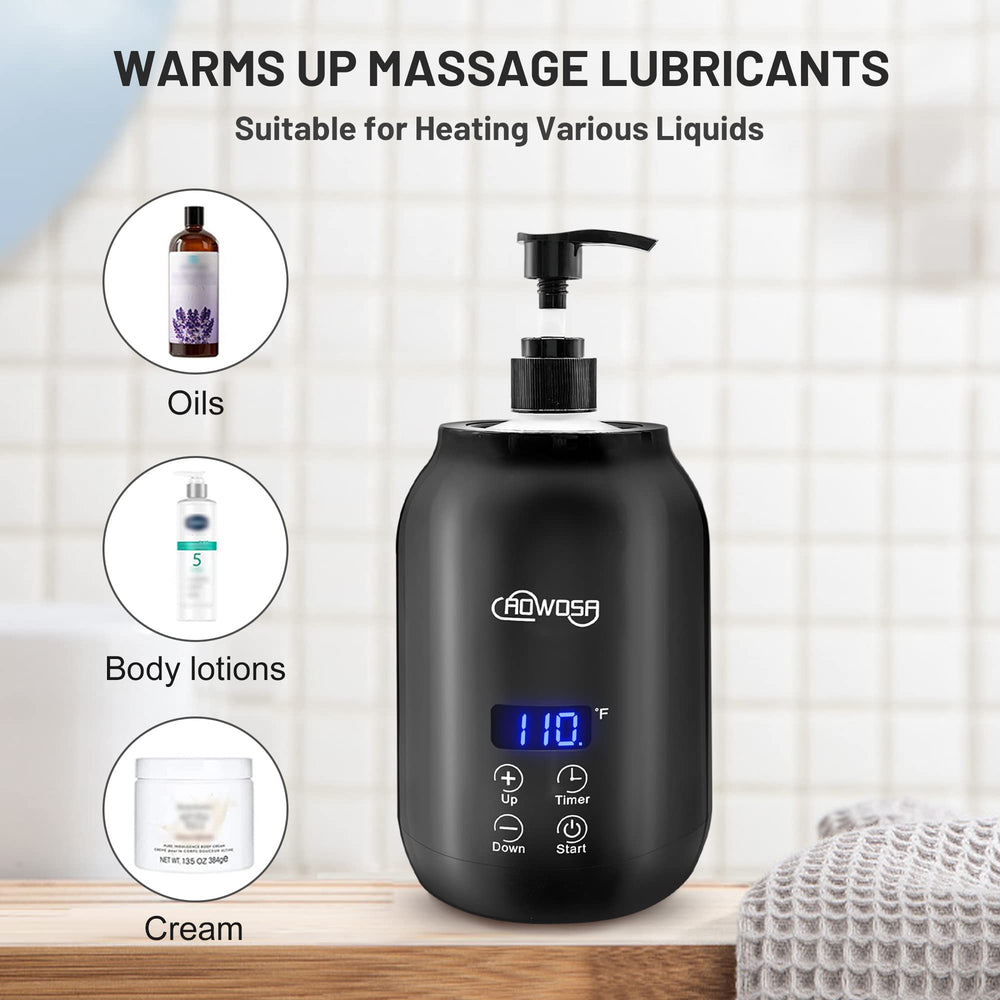 AOWOSA electric massage oil heater control panel enables precise temperature and scheduling.