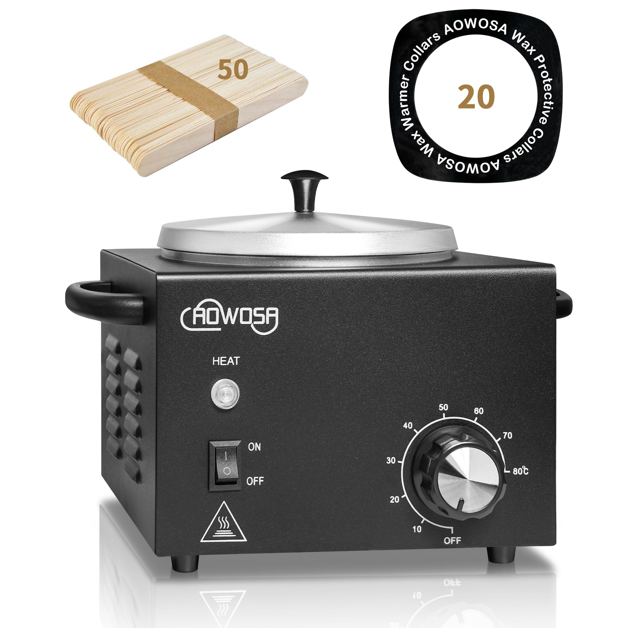 AOWOSA professional wax warmer in black for salon-grade waxing
