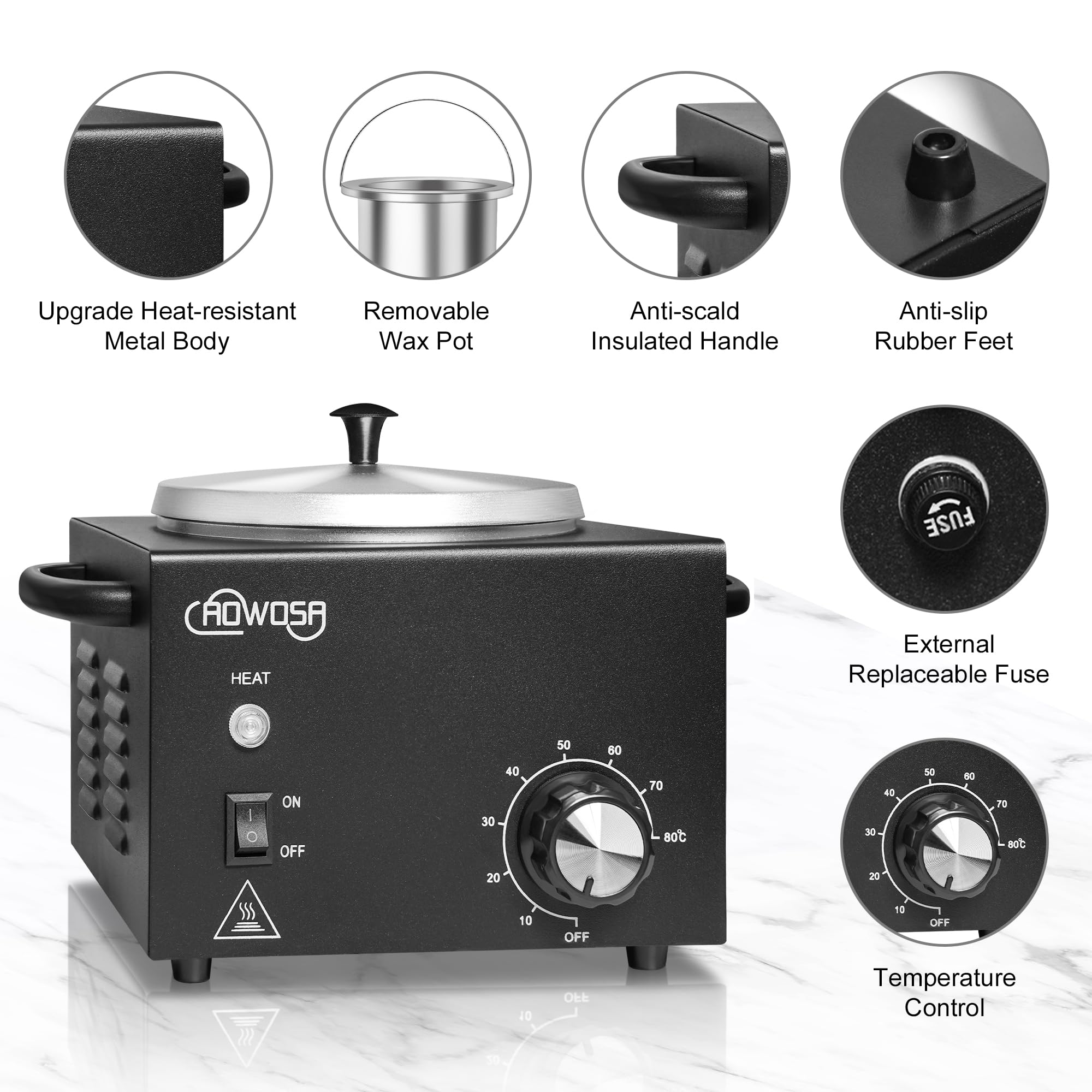 AOWOSA removable pot allows easy cleaning between clients