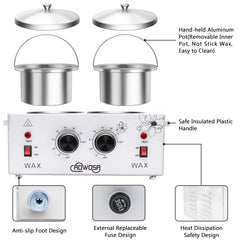 AOWOSA wax warmer closeup of removable aluminum pot for easy cleaning.