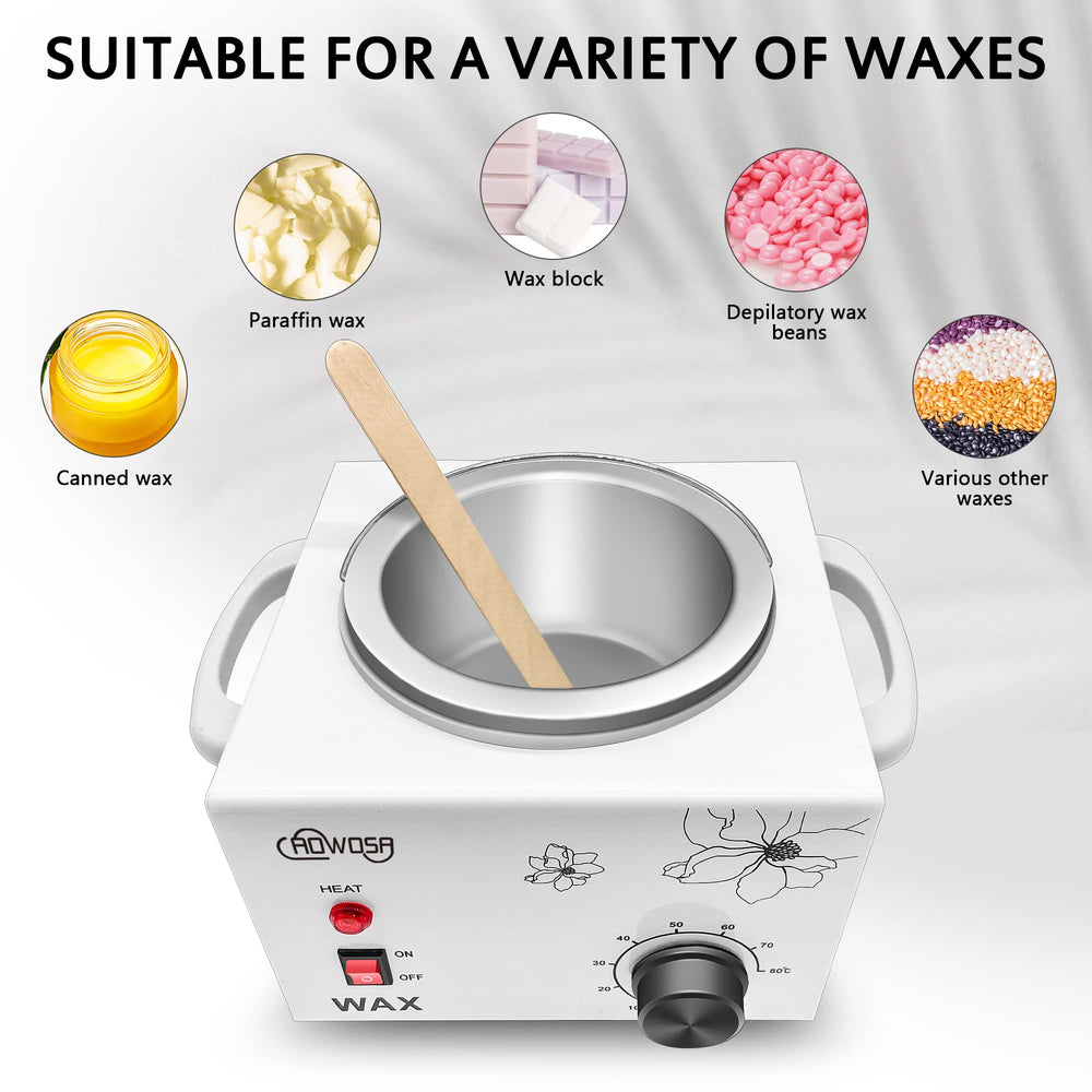 AOWOSA wax warmer showing adjustable temperature control for precise heat