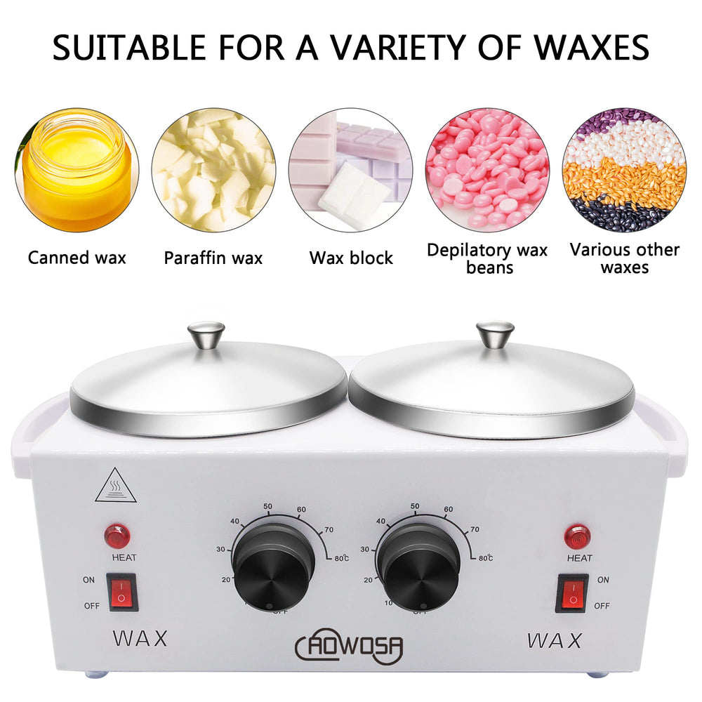 Close view of precise temperature control on the AOWOSA wax warmer.