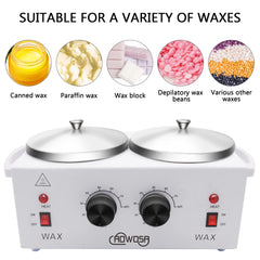 Close view of precise temperature control on the AOWOSA wax warmer.