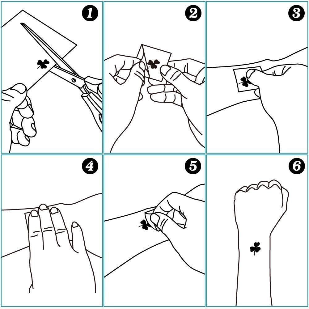 AOYOO St Patrick's Day tattoos, safety notes for eye-area and skin use.