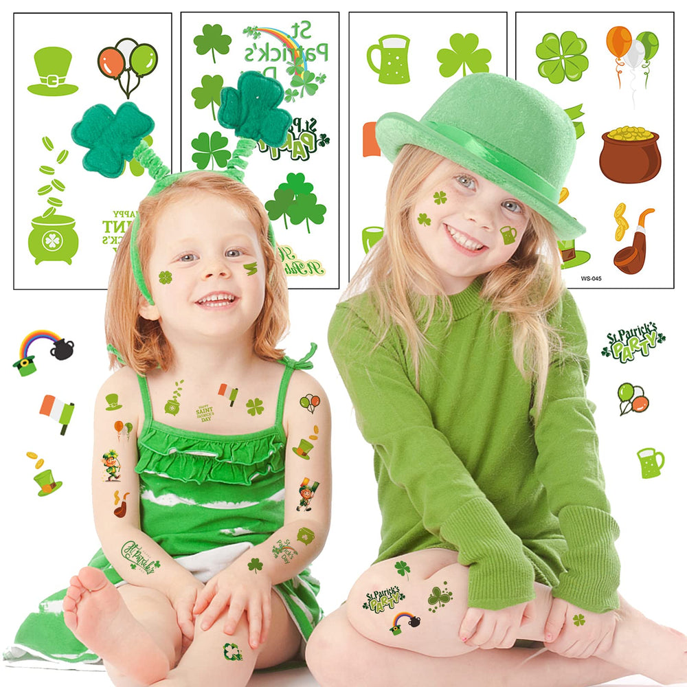 AOYOO St Patrick's Day tattoos, kid-friendly application for family fun.