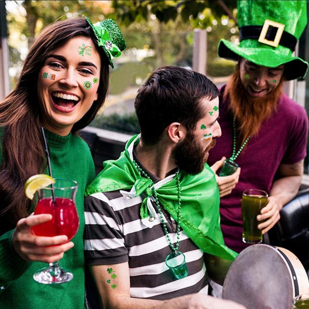 AOYOO St Patrick's Day tattoos, parade-ready on arms or faces.