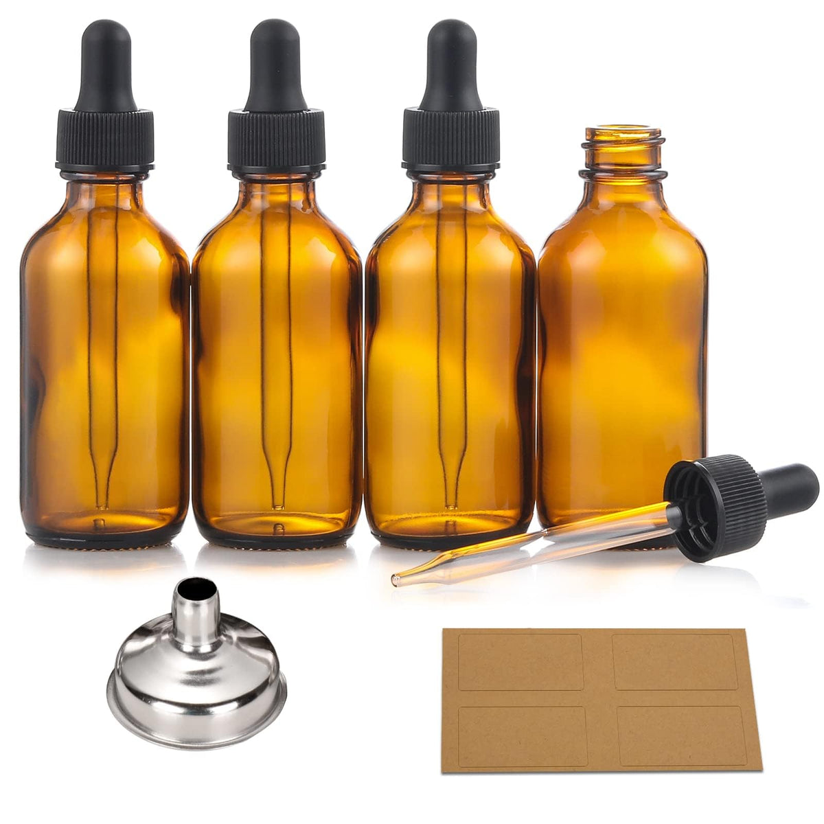 AOZITA 60 ml amber glass bottle with dropper for precise essential oil dispensing.