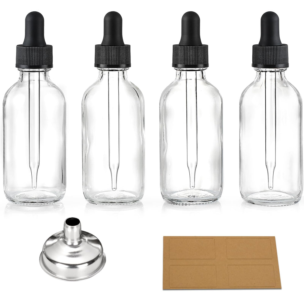 AOZITA 2oz clear glass eye dropper bottle ready for essential oils