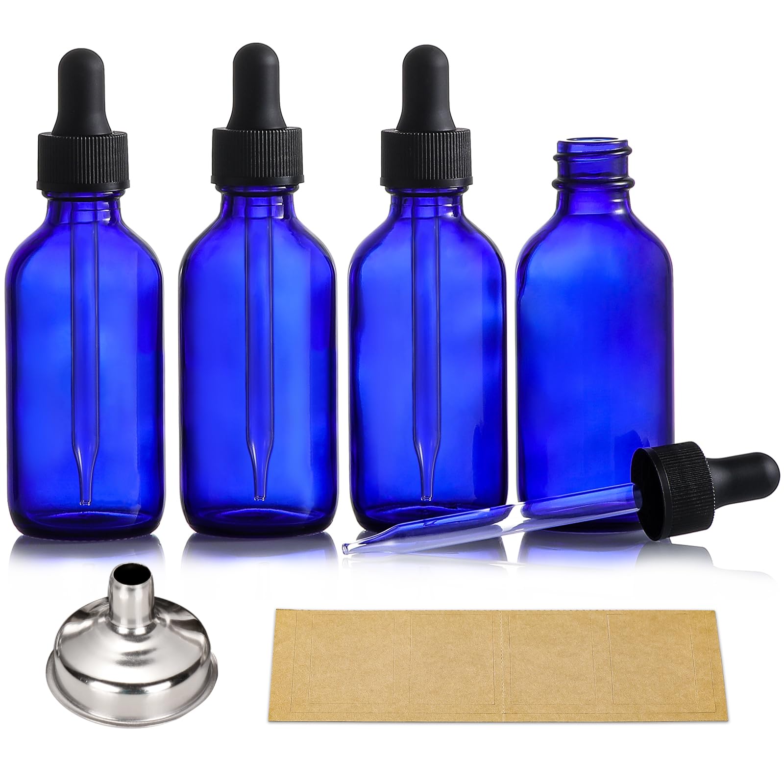 AOZITA 4-pack dropper bottles bundle for organized storage of small liquids.