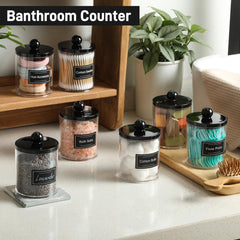 AOZITA compact acrylic container for cotton pads with modern decor appeal.