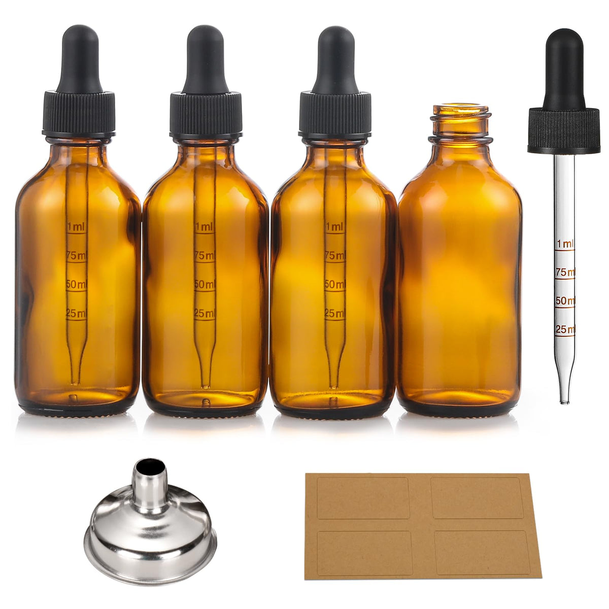 AOZITA amber glass bottle with dropper for precise 1ml dosing