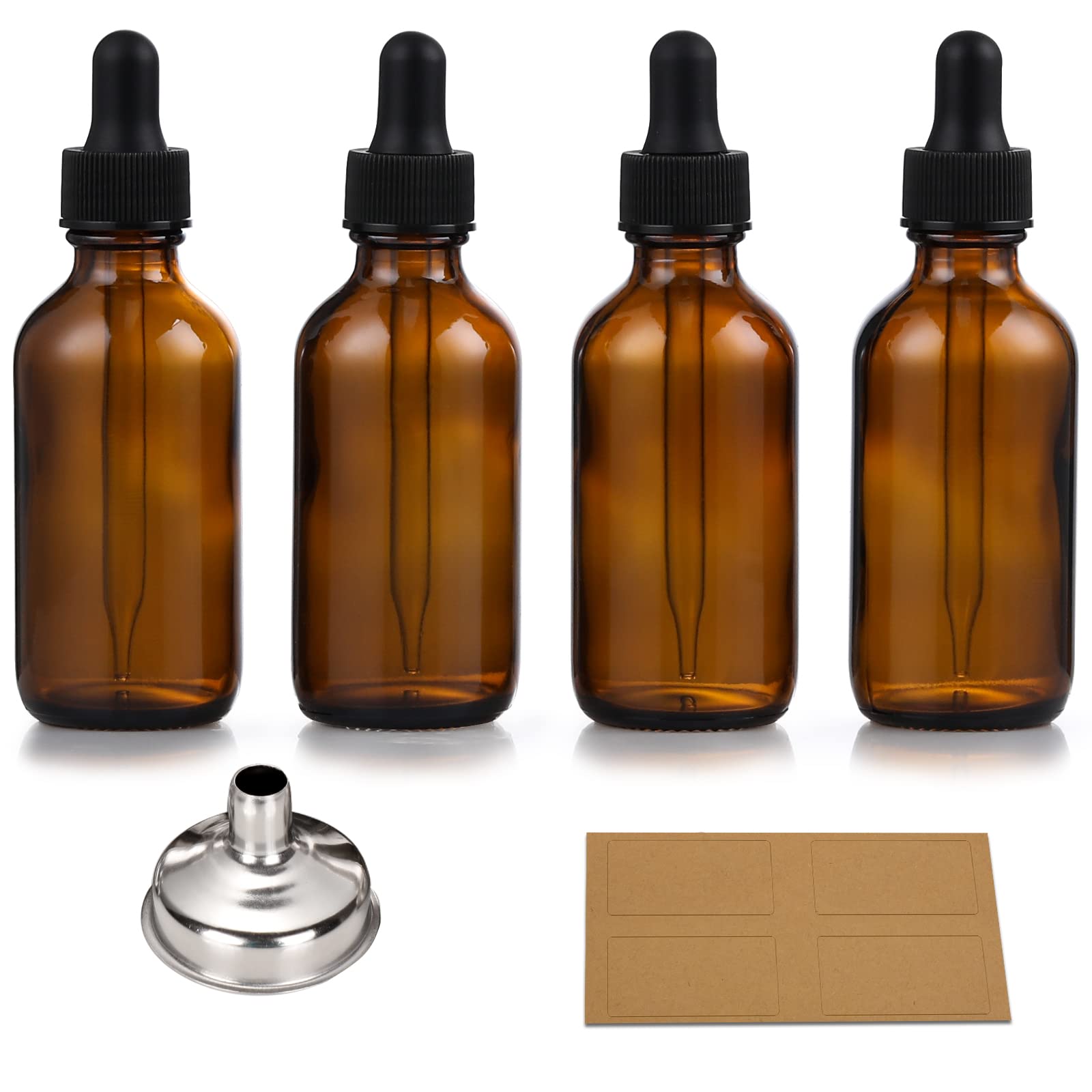 AOZITA amber glass dropper bottles 1oz set for safe essential oil storage.