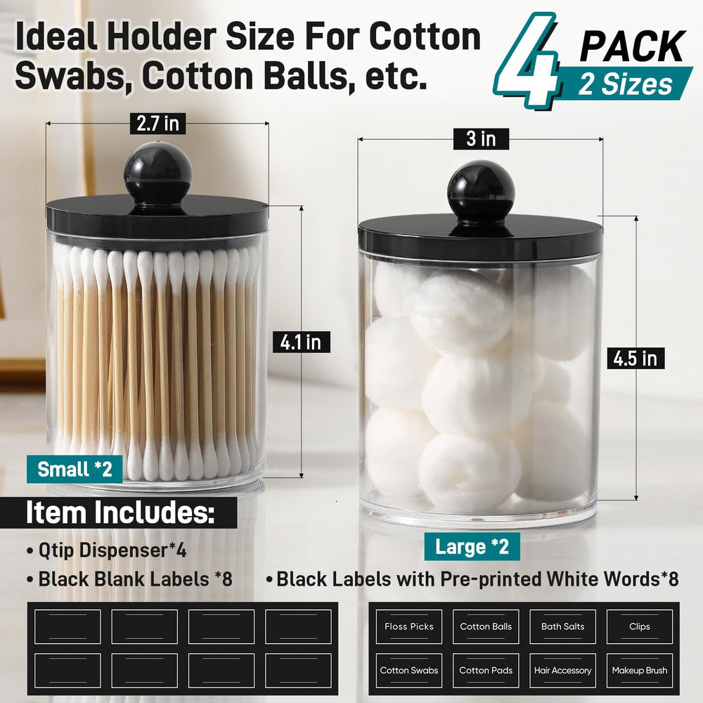 AOZITA apothecary jar set provides clear organization in bathrooms