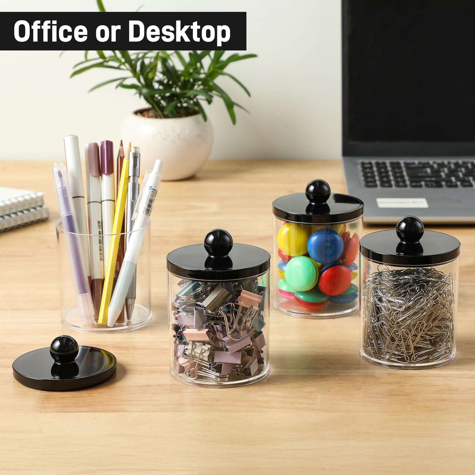 AOZITA versatile storage jars suit bathroom, vanity, kitchen, or desk.