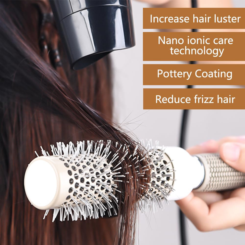 Aozzy round brush 53mm barrel yields loose, flowing volume for effortless styling.
