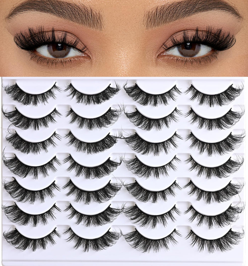 APCYUST natural fox eye lashes with 3D wispy fibers for a subtle, foxy look.