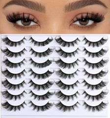 APCYUST natural fox eye lashes with 3D wispy fibers for a subtle, foxy look.