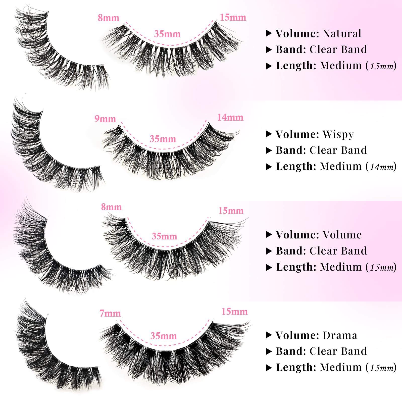 APCYUST Natural Look Wispy Lashes for seamless daily blend