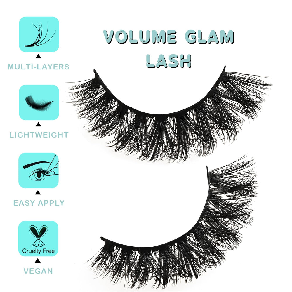 APCYUST Lashes Volume Mink Cat Eye fluffy strip delivering natural-looking fullness.
