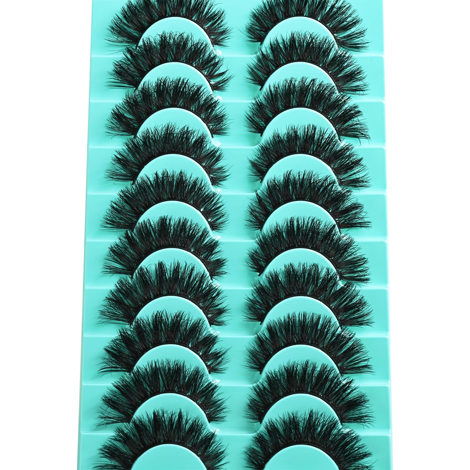 APCYUST Lashes Volume Mink Cat Eye model wearing with glasses for comfortable all-day wear.