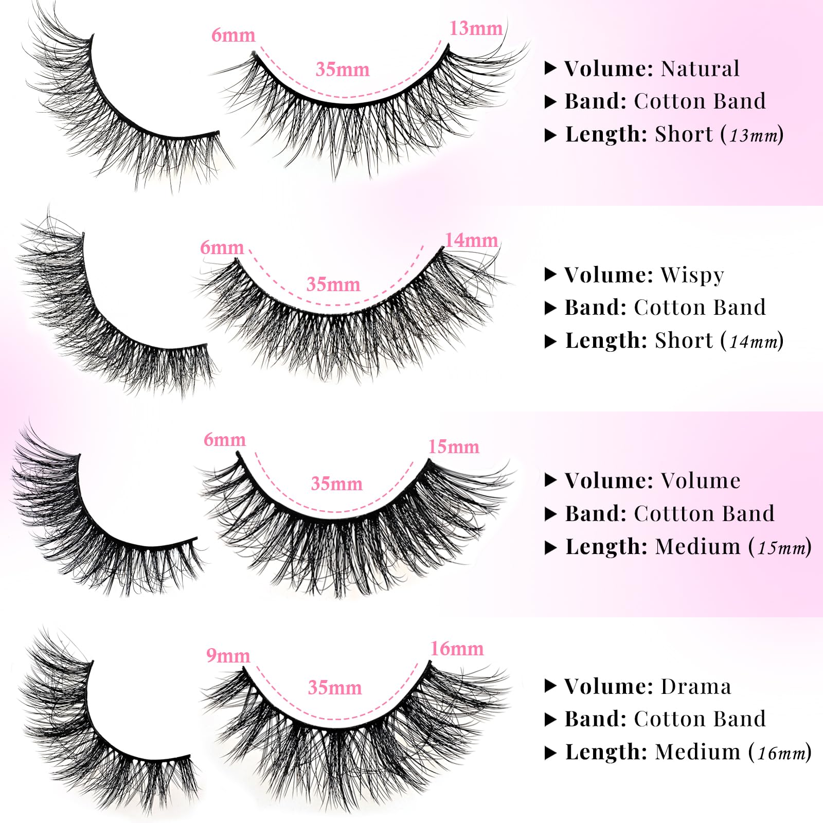 APCYUST Lashes Wispy Cat Eye airy separation for natural drama.