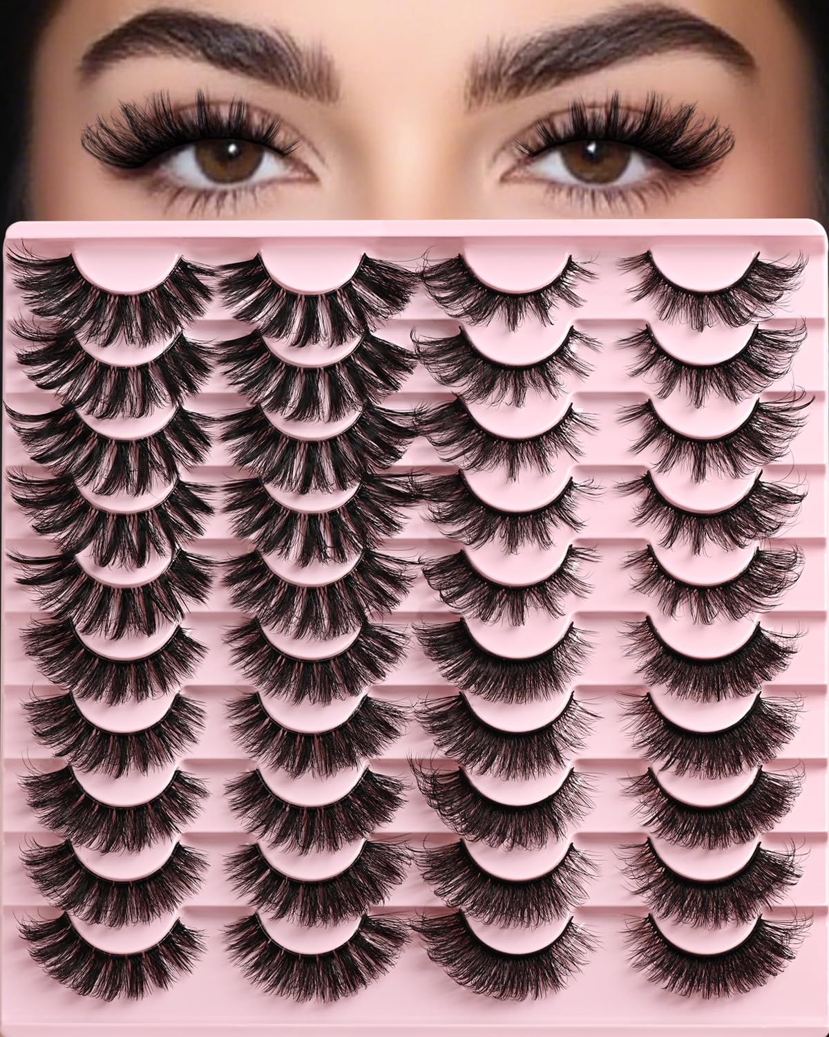 APCYUST wispy cat-eye lashes for voluminous, natural-looking eyes.