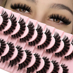 APCYUST Lashes Wispy Cat Eye for enhanced outer corners and subtle lift.
