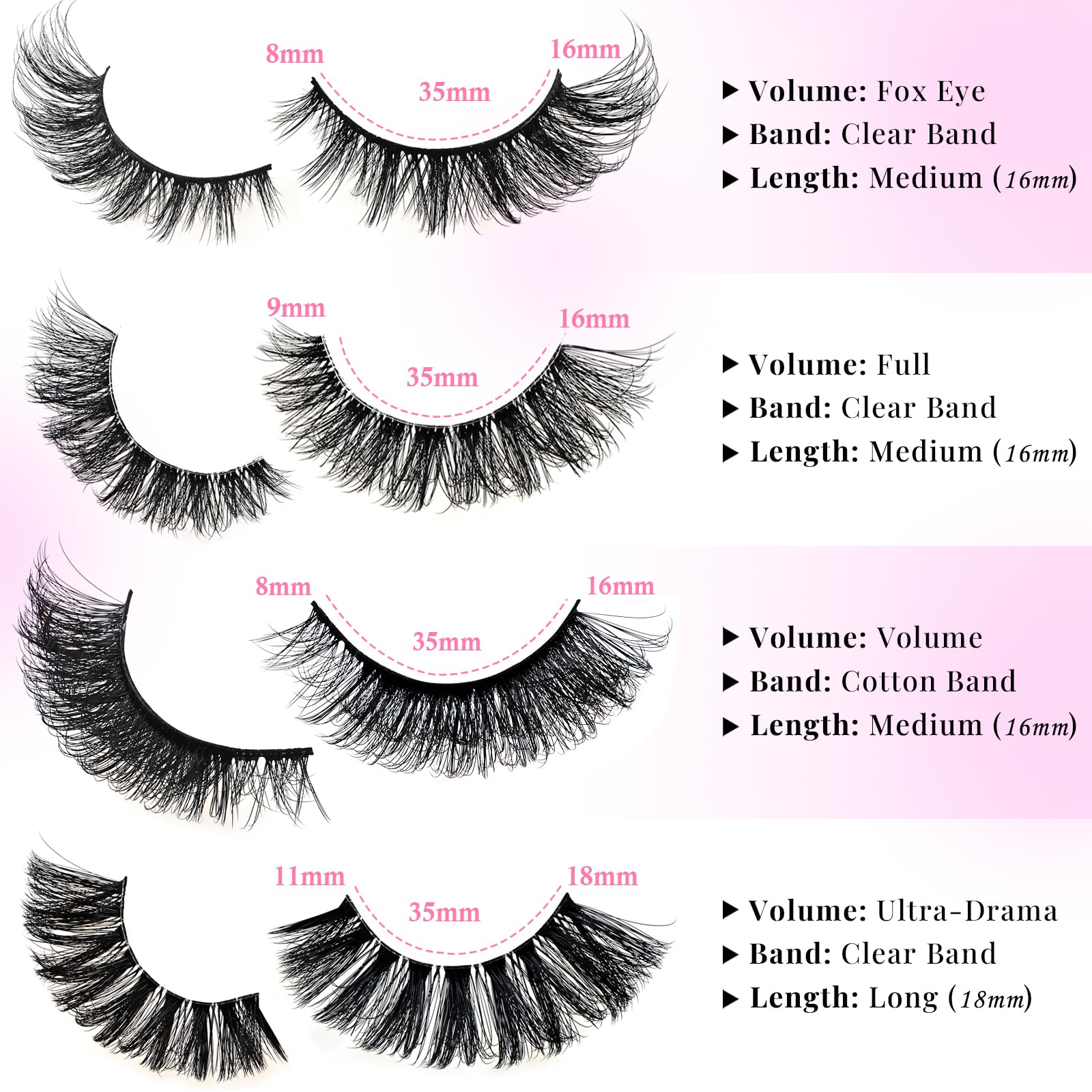 APCYUST full-volume band lashes create a fluttery evening look.