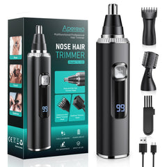 Apetexo nose hair trimmer front view with sleek design and precision blades
