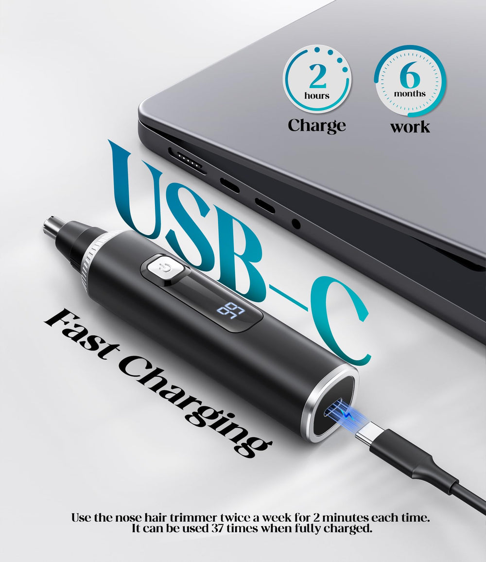 Apetexo trimmer USB-C charging in use for quick power